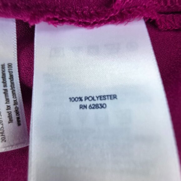 Lands End Womens Fuchsia Button Accent Blouse L Long Sleeve Top Lightweight Boho - Picture 9 of 10